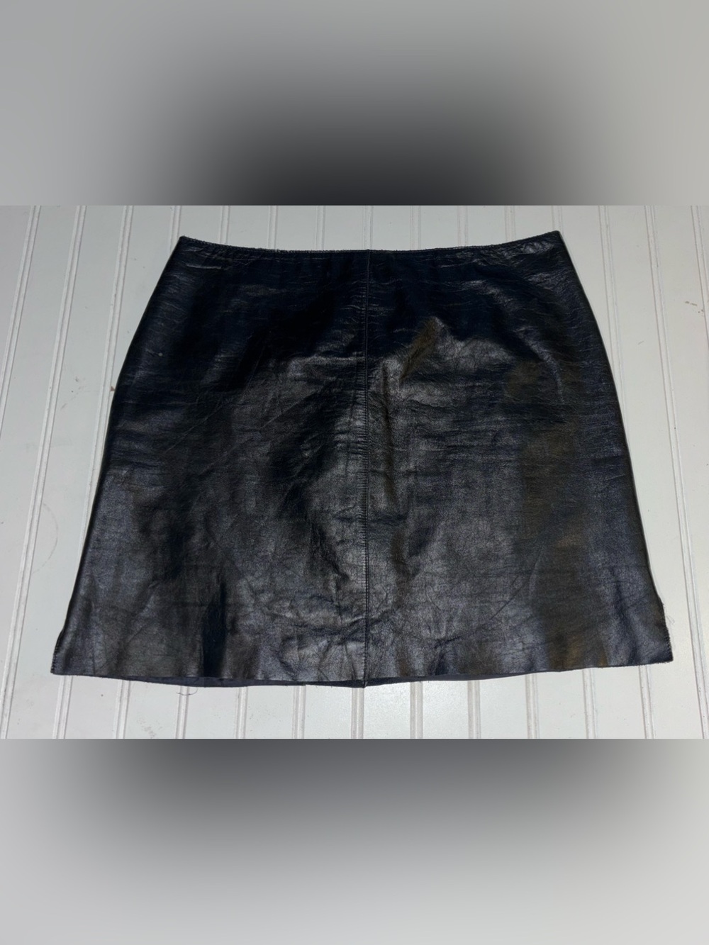Vintage Kenneth Cole New York Black Leather Mini Skirt Women’s 8